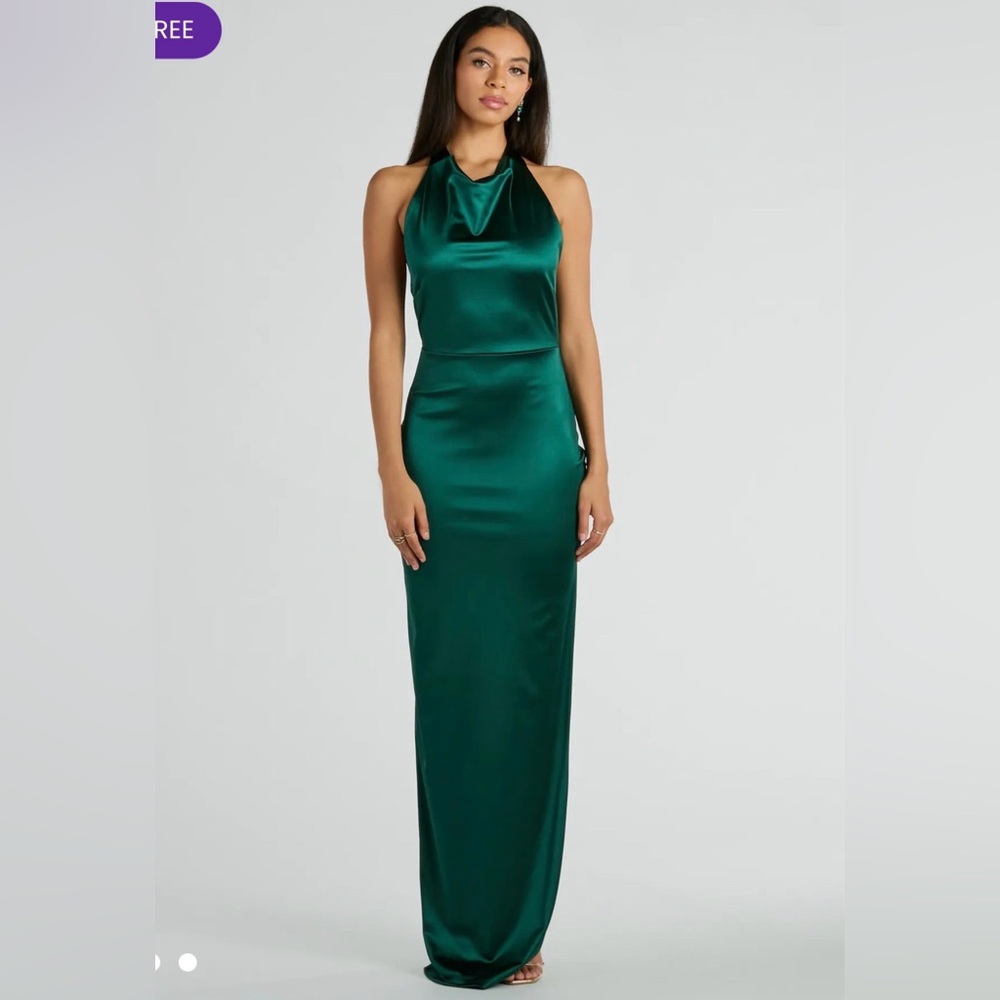 Windsor Emerald Satin Maxi Dress
